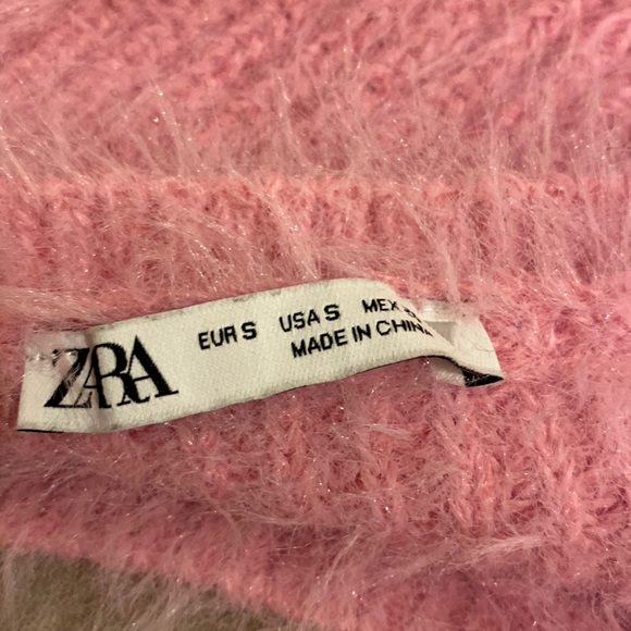 Zara Soft Pink Textured Sweater. Size  S. Style 7901/970/630 - Picture 4 of 7